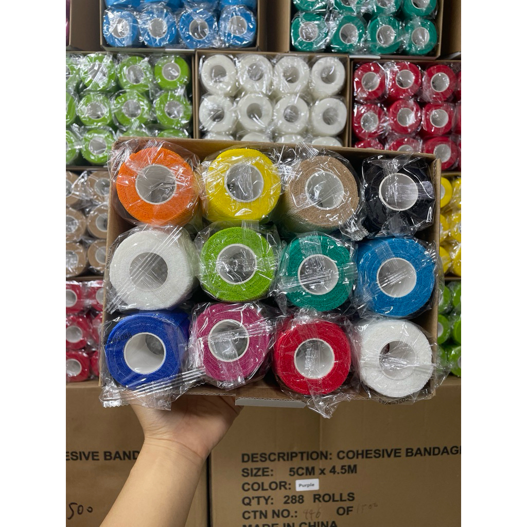 Combo băng keo cao su non 12,24 cuộn, bản 5cmx4.5m giảm chấn thương khi chơi thể thao