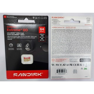 [MẪU MỚI] Thẻ nhớ MicroSDXC SanDisk Extreme GO 64GB V30 U3 A2 đọc 170MB/s ghi 90MB/s - hỗ trợ 4K UHD