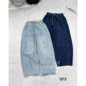 Quần Jeans Nữ Dáng Boom Chất Mềm Co Giãn Nhẹ Basic Dễ Phối Cạp Chun #1813