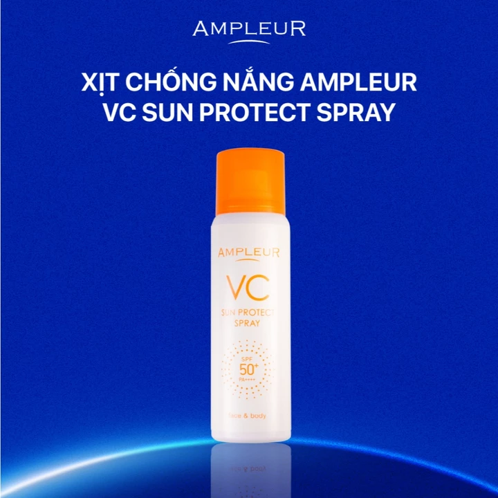 Xịt chống nắng AMPLEUR Vc Sun Protect Spray dưỡng trắng sáng bảo vệ da 70g