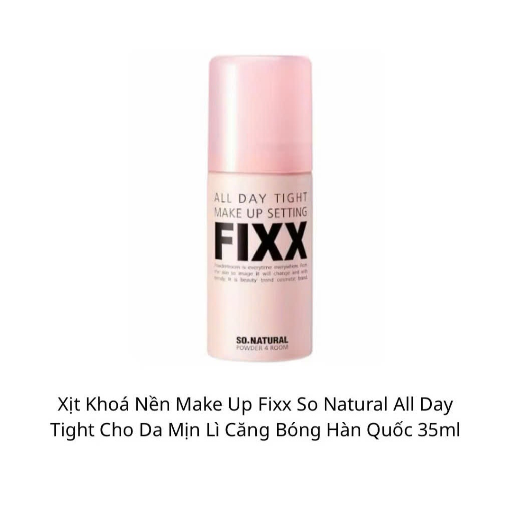 Xịt nền trang điểm mịn màng SONATURAL POWDER4ROOM ALL DAY TIGHT MAKE UP SETTING FIXX (35ml) hồng IS143