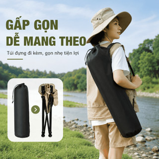 Ghế Mặt Trăng Gấp Gọn Ngoài Trời, Ghế Xếp Cắm Trại Lưng Cao Vải Oxford Khung Thép Chắc Chắn Dễ Mang Theo