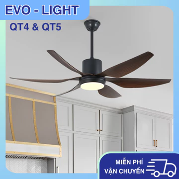 [Chính Hãng] Quạt Trần Đèn 6 Cánh ABS Hiện Đại, 9 Cấp Độ Gió, Đèn Quạt Trần Đảo Chiều 3 Màu LED Thông Minh