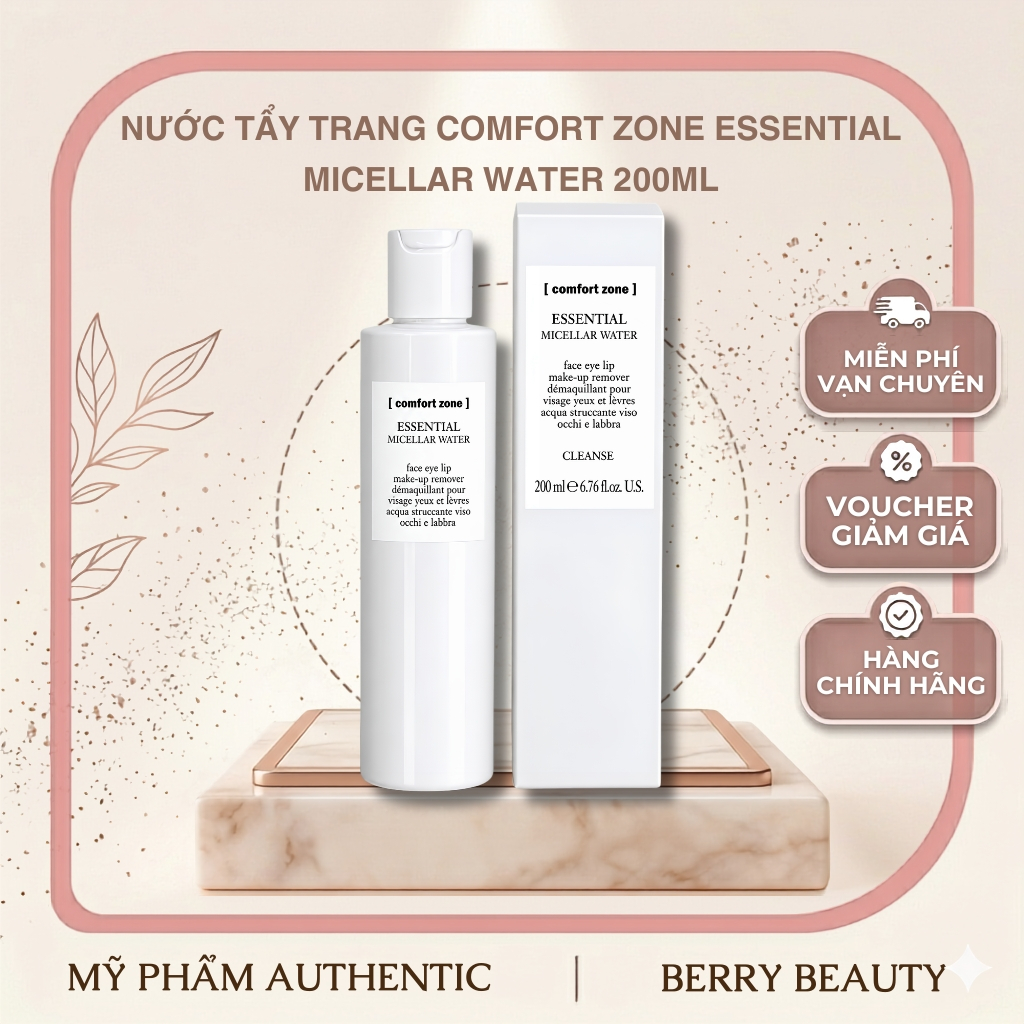 [HÀNG CÔNG TY] Nước Tẩy Trang Comfort Zone Micellar Water 200ml | Làm Sạch Sâu Dịu Nhẹ