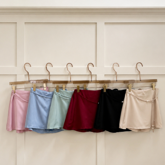 Orli Label | Rosa Skirt | Chân váy lụa ngắn cao cấp với chi tiết khoen gỗ