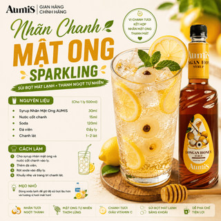 Siro Syrup Nhãn Mật Ong Aumis 750ml – Hương Vị Độc Đáo, Pha Chế Trà Trái Cây, Trà Sữa Cho Quán Cafe