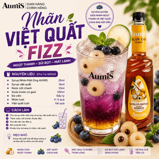 Siro Syrup Nhãn Mật Ong Aumis 750ml – Hương Vị Độc Đáo, Pha Chế Trà Trái Cây, Trà Sữa Cho Quán Cafe