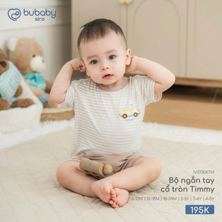 6m-4y | Bubaby Bộ ngắn tay cổ tròn Timmy IVS1304TM cao cấp chất liệu mềm mại, mỏng nhẹ, thoáng mát, an toàn cho da bé