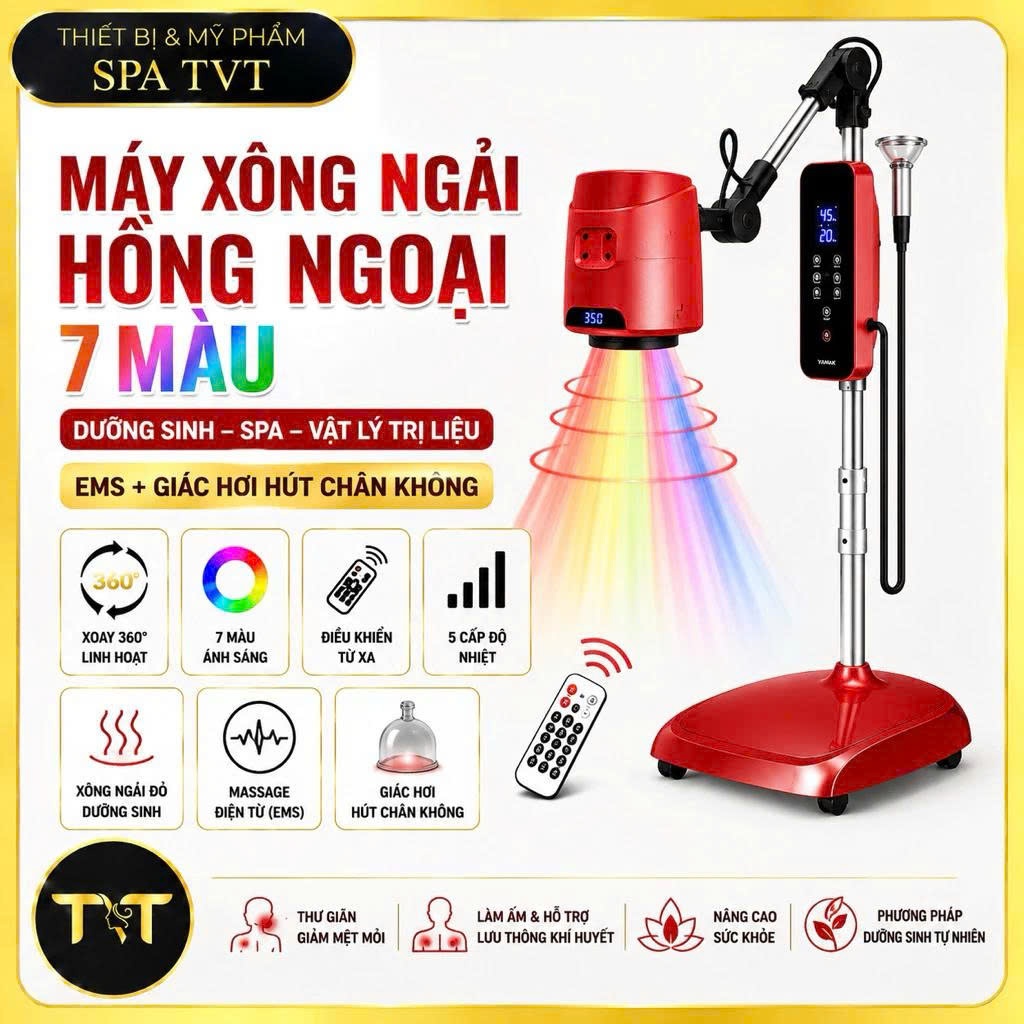 MÁY XÔNG NGẢI CỨU KHÔ TVT XN5, XÔNG HỒNG NGOẠI DƯỠNG SINH,GIÁC HƠI HÚT CHÂN KHÔNG,MASSAGE ĐIỆN TỪ
