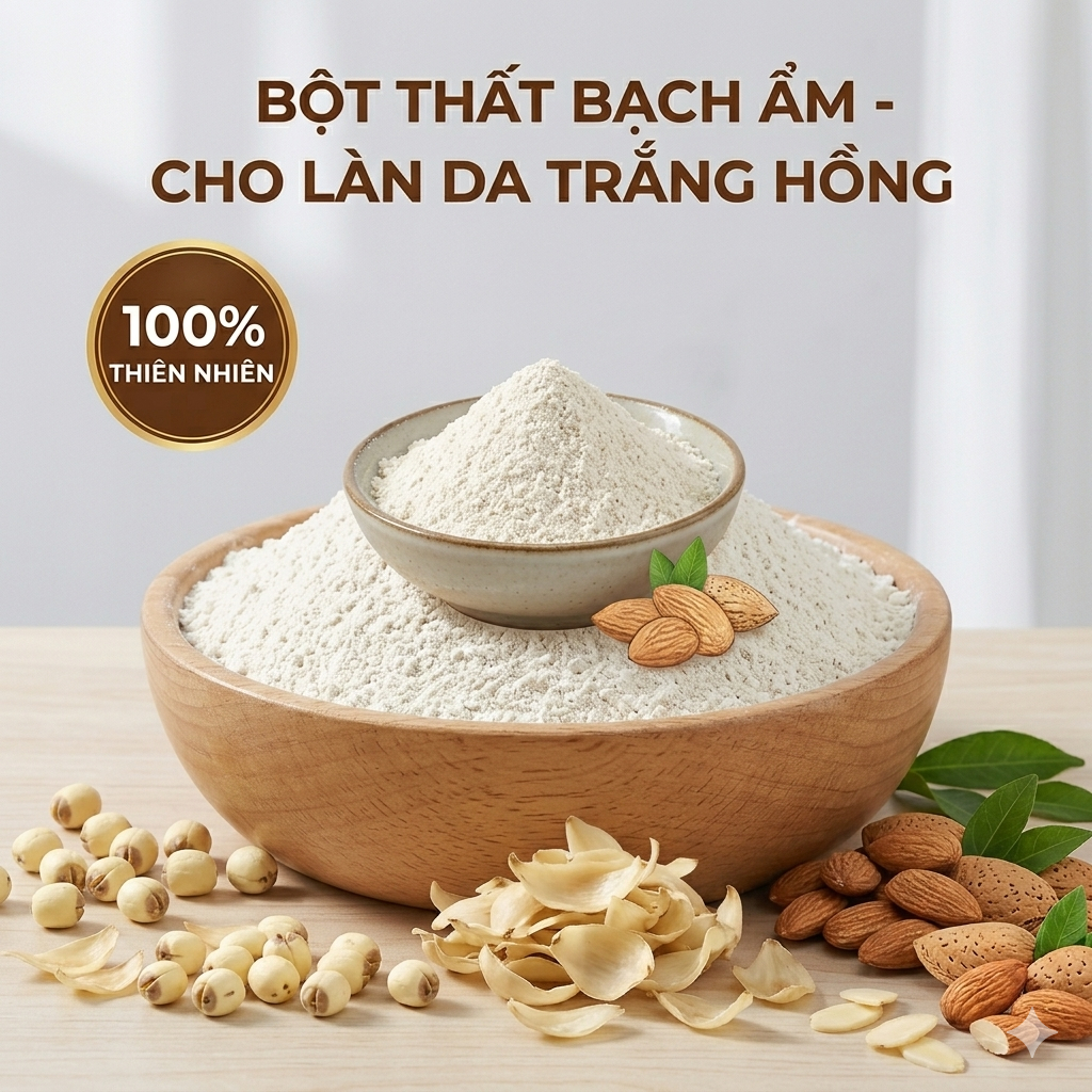 Bột Thất Bạch Ẩm Dưỡng Trắng Da- Thức Uống Dưỡng Sinh Từ 7 Vị Thảo Mộc