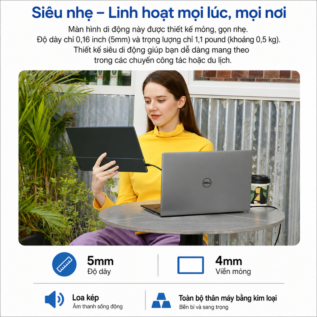 Màn Hình Di Động ARZOPA A1 Gamut 15.6" IPS FHD | HDR10 | Bao Da | USB-C HDMI | Chính Hãng | Hỏa Tốc | BigBuy360 - bigbuy360.vn