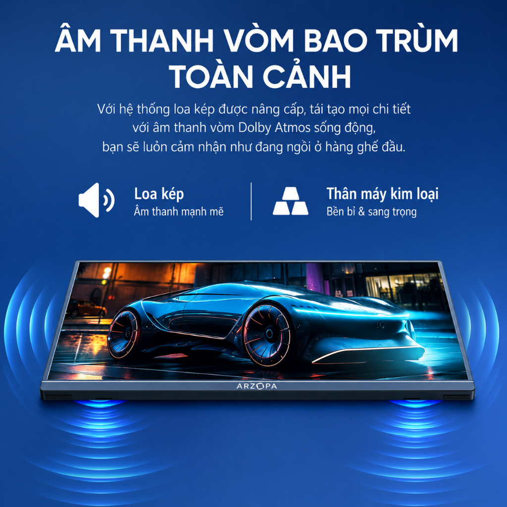Màn Hình Di Động ARZOPA A1 Gamut 15.6" IPS FHD | HDR10 | Bao Da | USB-C HDMI | Chính Hãng | Hỏa Tốc