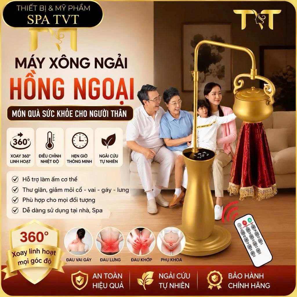 MÁY XÔNG NGẢI CỨU KHÔ TVT XN2, XÔNG HỒNG NGOẠI DƯỠNG SINH, LÀM ẤM CƠ THỂ,THƯ GIÃN, CHĂM SÓC SỨC KHỎE