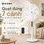 Quạt Cây Thông Minh 7 Cánh Qcooker, Quạt Cây Đứng Tiết Kiệm Điện Điều Khiển Từ Xa, 8 Chế Độ Gió Mát Lạnh