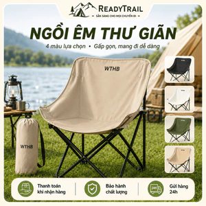 Ghế Mặt Trăng Gấp Gọn Dã Ngoại, Ghế Camping Thư Giãn Ngồi Êm, Dễ Mang Theo Đi Cắm Trại Câu Cá Ban Công