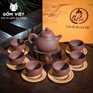 Bộ ấm chén trà tử sa ATT cao cấp vuốt tay thủ công phong cách cổ điển - Gốm sứ Bát Tràng - Gốm Việt