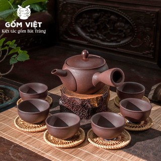 Bộ ấm chén trà tử sa ATT cao cấp vuốt tay thủ công phong cách cổ điển - Gốm sứ Bát Tràng - Gốm Việt