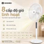 Quạt Cây Thông Minh 7 Cánh Qcooker, Quạt Cây Đứng Tiết Kiệm Điện Điều Khiển Từ Xa, 8 Chế Độ Gió Mát Lạnh