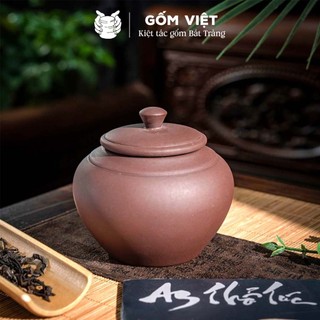 Hũ trà trà tử sa ATT cao cấp vuốt tay thủ công phong cách cổ điển - Gốm sứ Bát Tràng - Gốm Việt