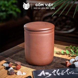 Hũ trà trà tử sa ATT cao cấp vuốt tay thủ công phong cách cổ điển - Gốm sứ Bát Tràng - Gốm Việt