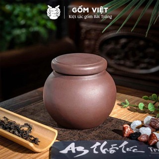 Hũ trà trà tử sa ATT cao cấp vuốt tay thủ công phong cách cổ điển - Gốm sứ Bát Tràng - Gốm Việt