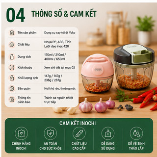 Dụng Cụ Xay Tỏi Ớt Inochi: Nhanh Chóng, Tiện Lợi, Cao Cấp - Biến Hóa Món Ăn