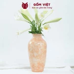 Bình, lọ hoa vân đá nhiều màu sắc cao 30cm, vành miệng chỉ vàng kim - Gốm sứ Bát Tràng - Gốm Việt — ảnh 2