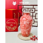 Bình, lọ hoa vân đá nhiều màu sắc cao 30cm, vành miệng chỉ vàng kim - Gốm sứ Bát Tràng - Gốm Việt — ảnh 7