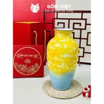 Bình, lọ hoa vân đá nhiều màu sắc cao 30cm, vành miệng chỉ vàng kim - Gốm sứ Bát Tràng - Gốm Việt — ảnh 8
