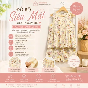Bộ Nữ mặc nhà - Bộ sát nách quần đùi chất liệu tole loại 1 mềm mát - LnD Closet