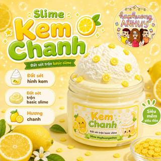 Slime “ Kem Chanh “ - Diy Slime + Đất sét trộn ra Slay Slime / Tặng kèm dung dịch làm đông /  Slime Haphuonganhuy