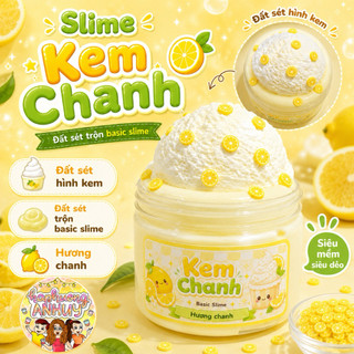 Slime “ Kem Chanh “ - Diy Slime + Đất sét trộn ra Slay Slime / Tặng kèm dung dịch làm đông /  Slime Haphuonganhuy
