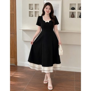 Đầm Mặc Tết BigSize Nữ Dáng Ngắn & Dài, Tay Ngắn Cổ Nơ, Chất Liệu Ruby Hàn Mềm Mát 58-92kg A692-A693