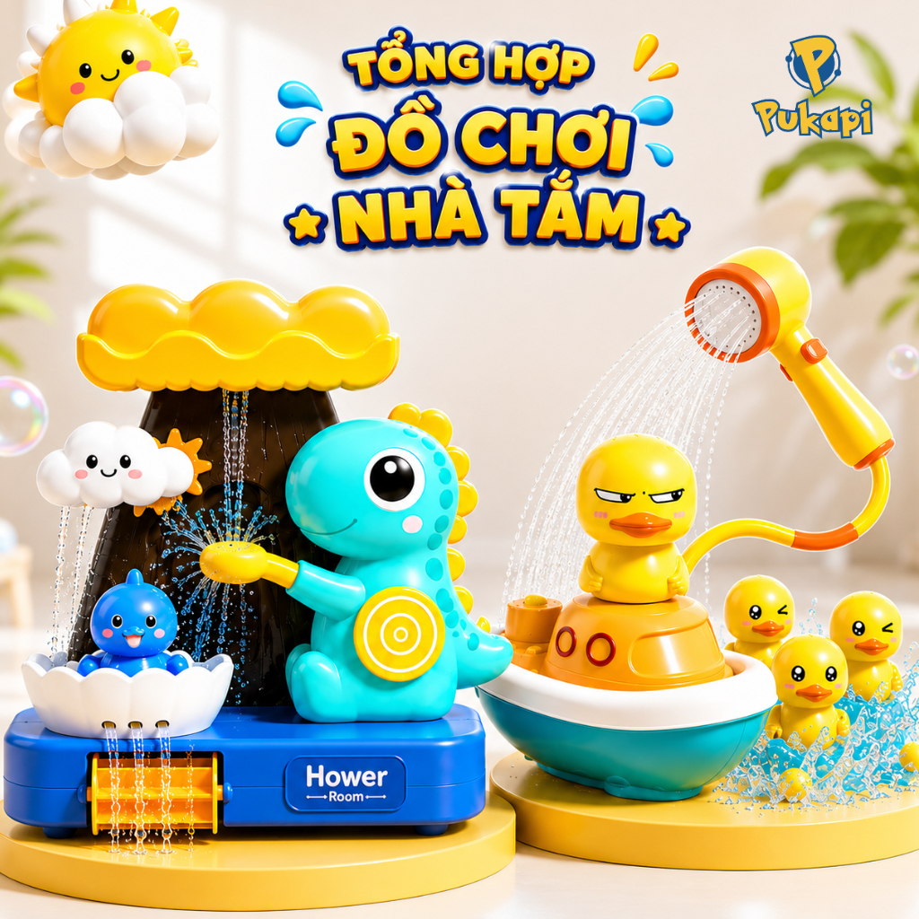 Đồ Chơi Nhà Tắm Cho Bé Vòi Sen Tắm Bể Bơi Cho Bé Đồ Chơi Nước Cho Bé Thả Bồn Tắm Dưới Nước Hồ Bơi Bể Bơi Phun Nước-PUKAP