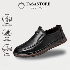 Giày Lười Nam FASASTORE – Da Microfitber Cao Cấp, Đế Cao Su Chống Trơn, Êm Chân Đi Làm