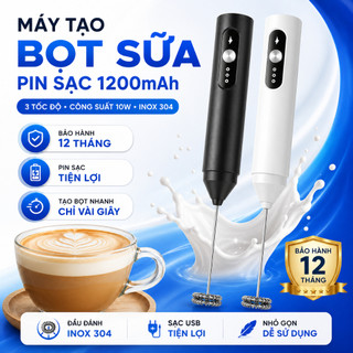 Máy Đánh Bọt Cà Phê Mini Cầm Tay, Máy Tạo Bọt Sữa Pha Cà Phê Matcha Đánh Trứng, Bảo hành 12 tháng