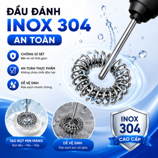 Máy Đánh Bọt Cà Phê Mini Cầm Tay, Máy Tạo Bọt Sữa Pha Cà Phê Matcha Đánh Trứng, Bảo hành 12 tháng