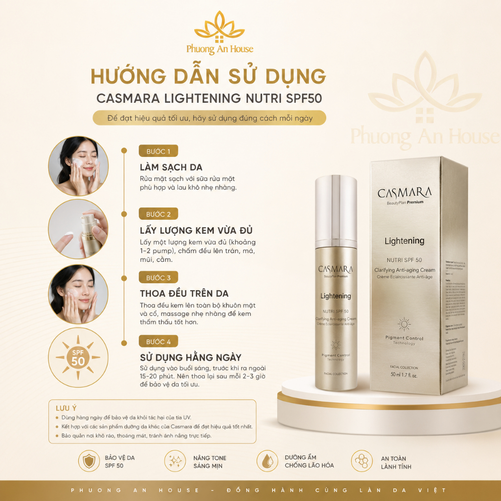 Kem dưỡng trắng da ban ngày CASMARA CLARIFYING ANTI-AGING CREAM SPF 50