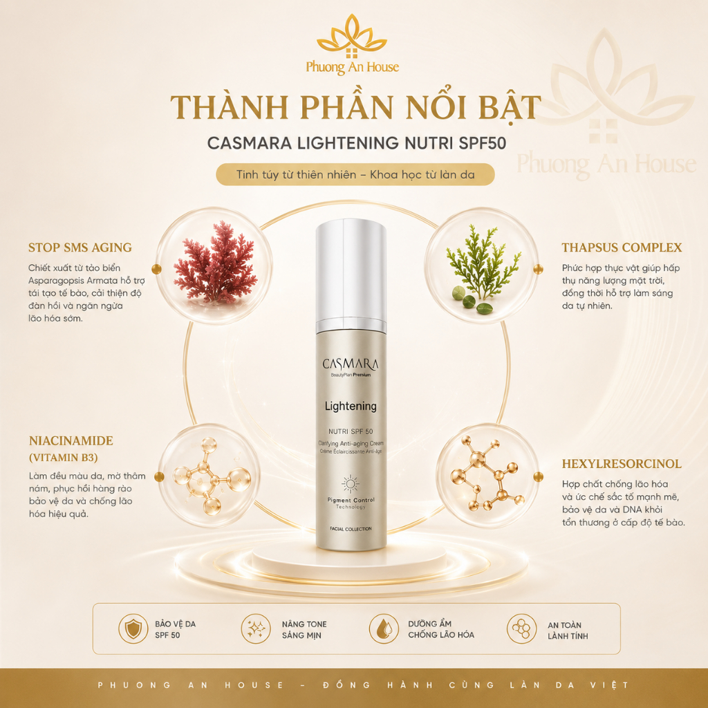 Kem dưỡng trắng da ban ngày CASMARA CLARIFYING ANTI-AGING CREAM SPF 50