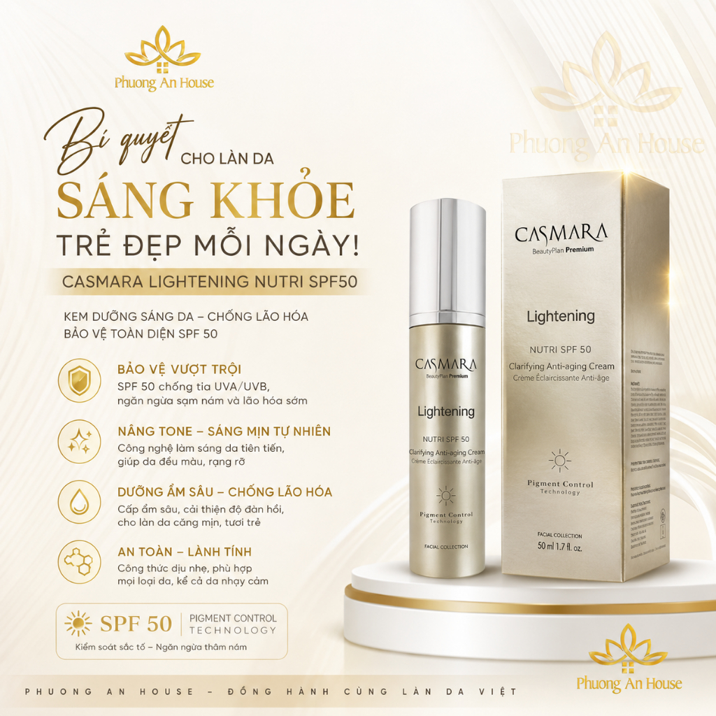 Kem dưỡng trắng da ban ngày CASMARA CLARIFYING ANTI-AGING CREAM SPF 50
