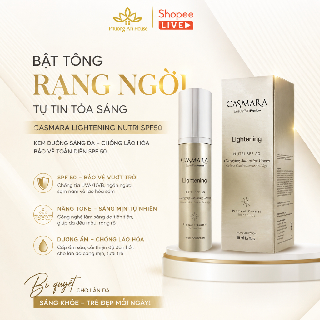 Kem dưỡng trắng da ban ngày CASMARA CLARIFYING ANTI-AGING CREAM SPF 50