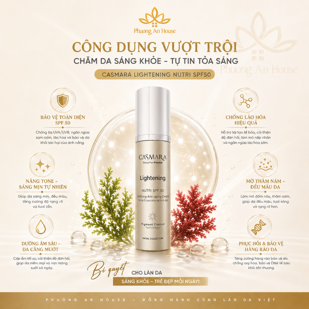 Kem dưỡng trắng da ban ngày CASMARA CLARIFYING ANTI-AGING CREAM SPF 50