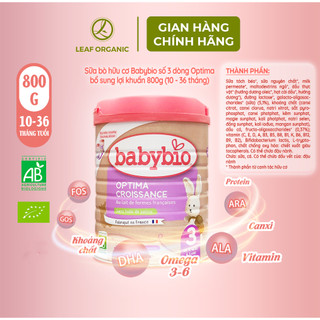 Combo 4 Hộp Sữa Bò Hữu Cơ Babybio Số 1, 2, 3 – Dinh Dưỡng Theo Từng Giai Đoạn Của Bé