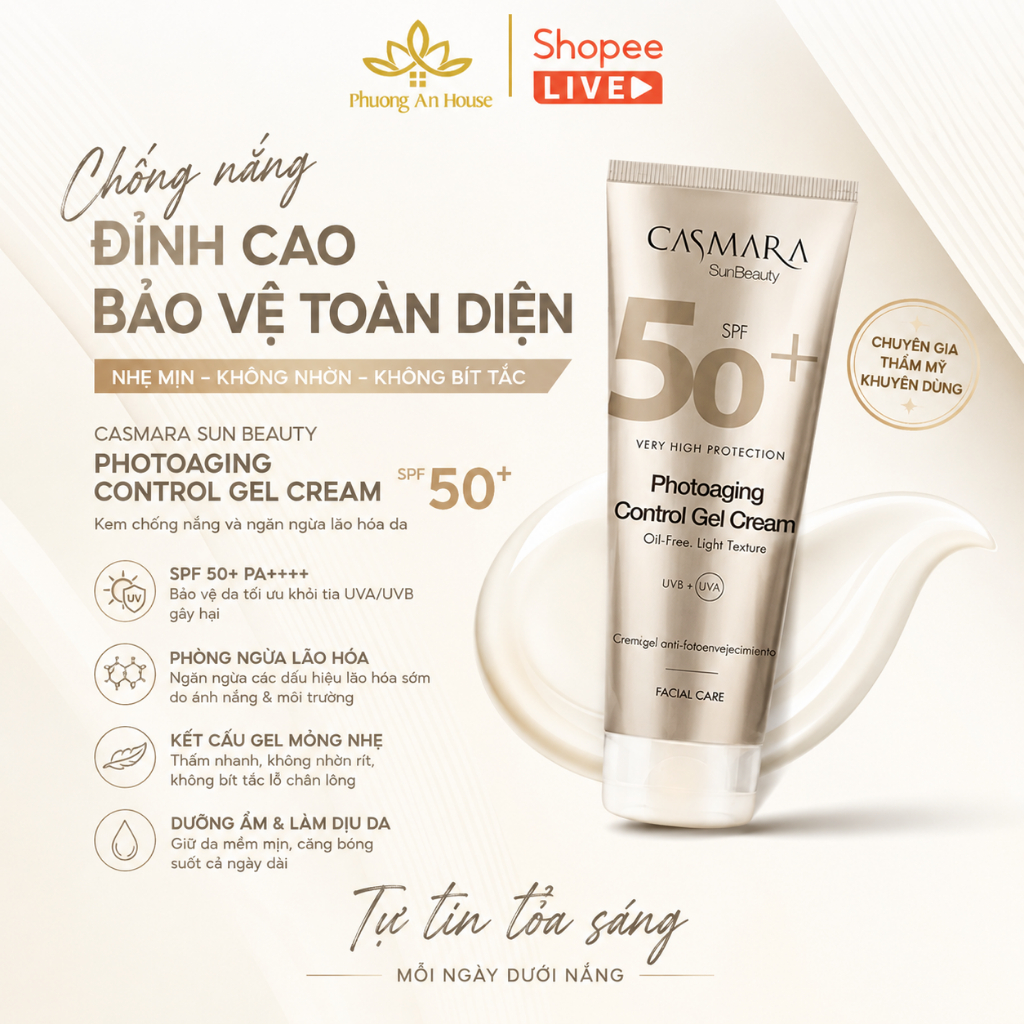 Kem chống nắng CASMARA PHOTOAGING CONTROL GEL CREAM SPF 50