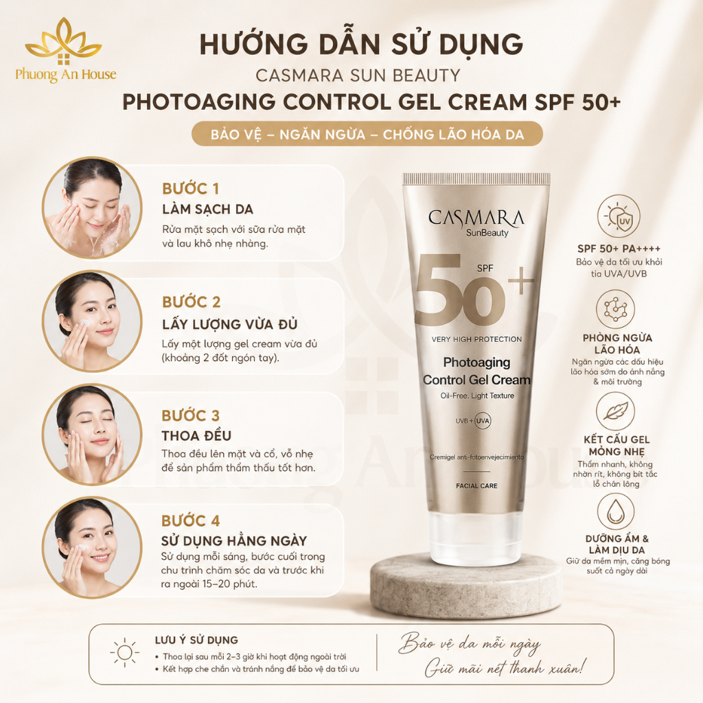 Kem chống nắng CASMARA PHOTOAGING CONTROL GEL CREAM SPF 50