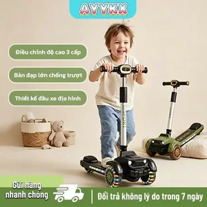 Xe trượt trẻ em AYYKX dịa hình, bánh xe phát sáng kèm nhạc, chịu tải 100kg, bàn đạp chống trượt kích thước lớn