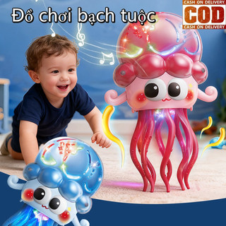 Đồ Chơi Bạch Tuộc Điện Tử Nhảy Múa Thông Minh – Có Đèn LED 7 Màu, Nhạc Vui Nhộn, Tự Động Né Vật Cản, Nhựa ABS An Toàn