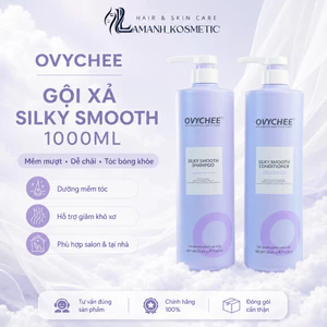 Cặp Dầu Gội Xả OVYCHEE Silky Smooth 1000ml/Chai | Dưỡng Tóc Mềm Mượt, Dễ Chải, Giảm Khô Xơ.