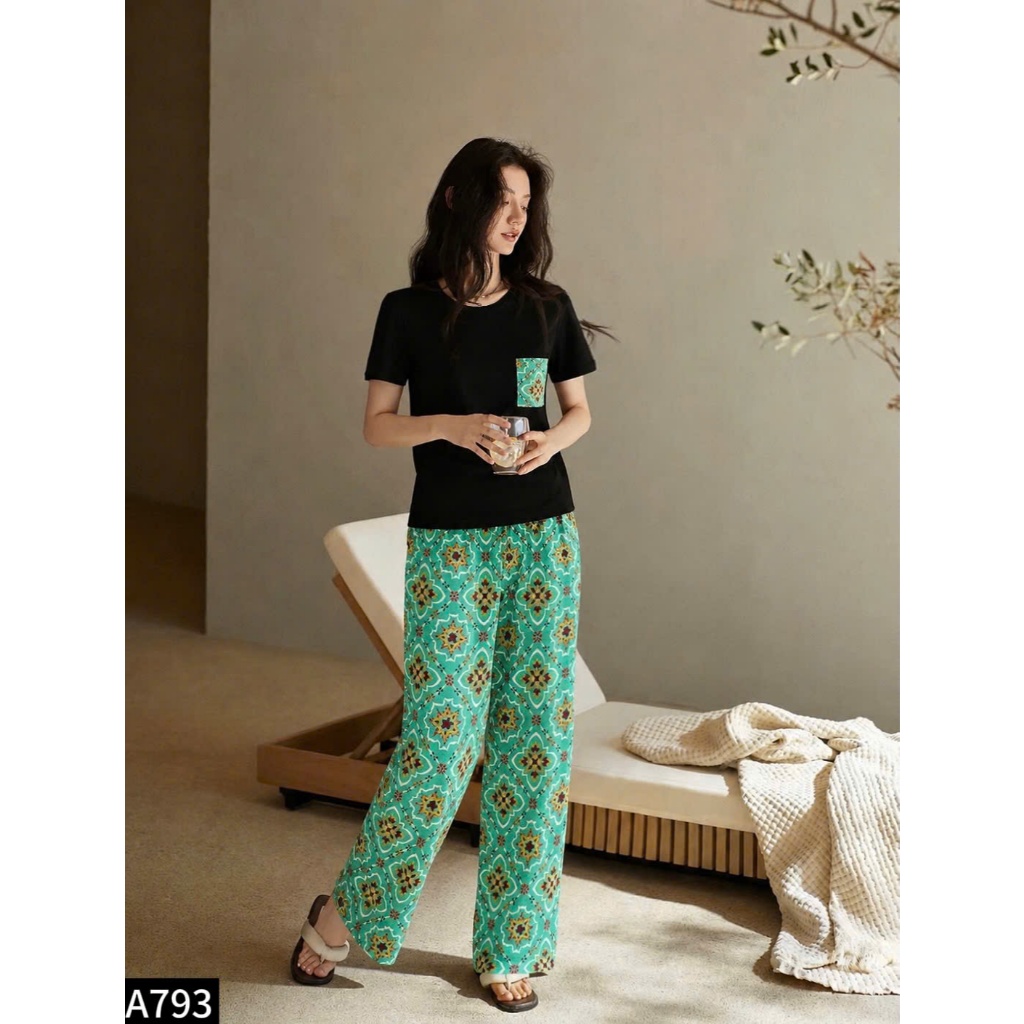 Set bộ áo thun + quần lanh nhiều màu A793
