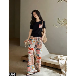 Set bộ áo thun + quần lanh nhiều màu A793